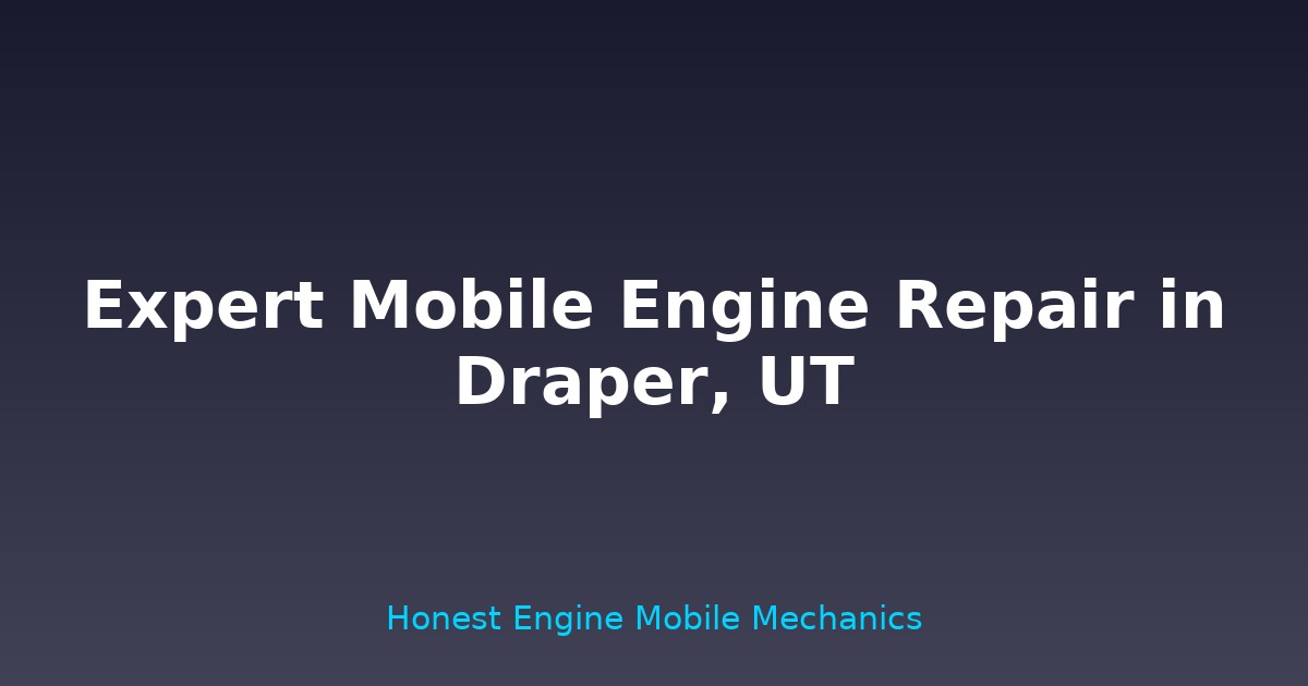 Expert Mobile Engine Repair in Draper, UT