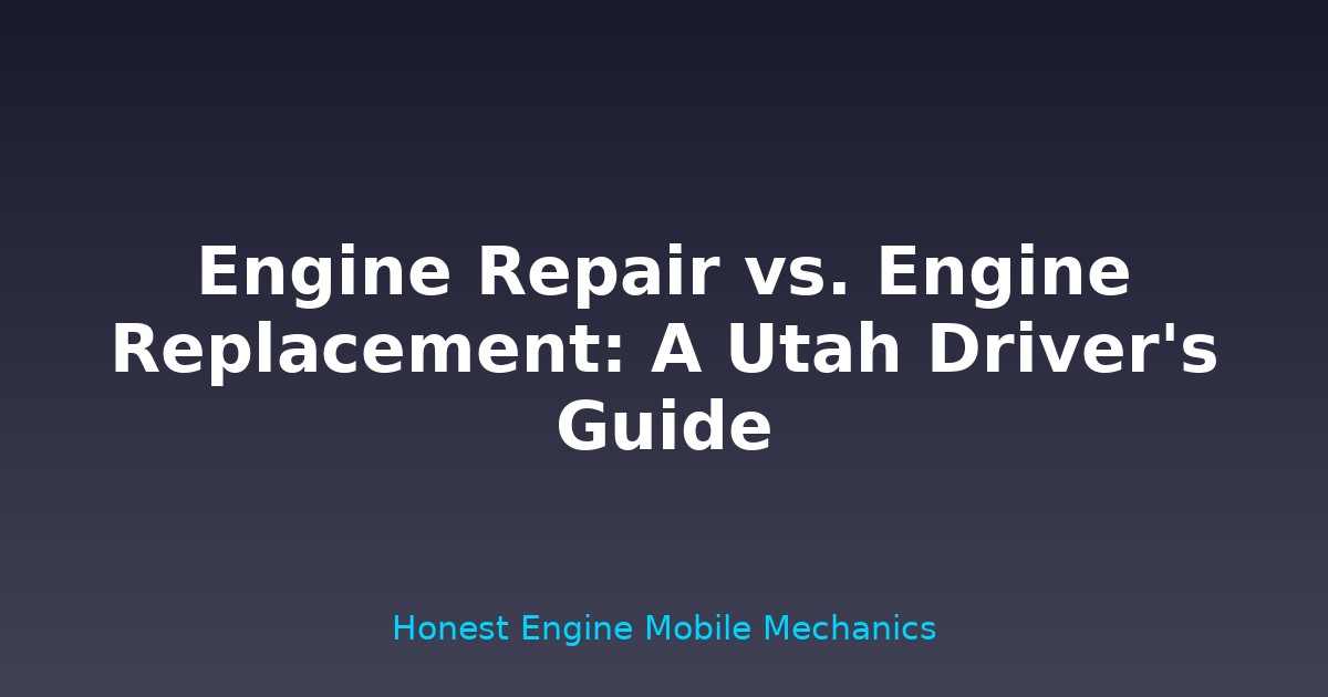 Engine Repair vs. Engine Replacement: A Utah Driver's Guide