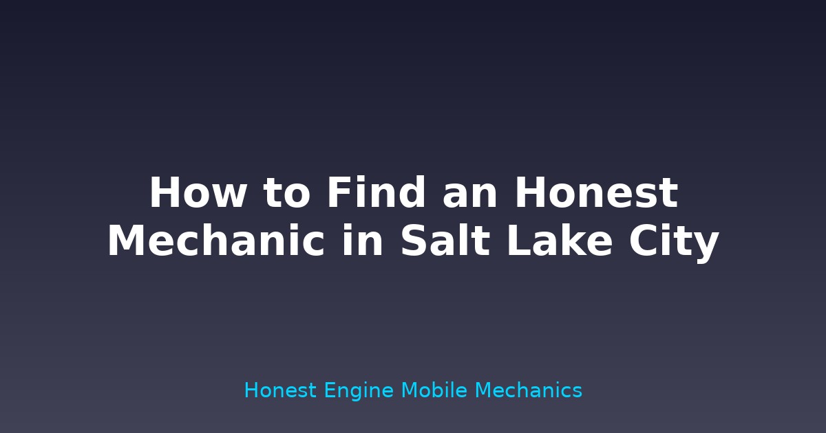 How to Find an Honest Mechanic in Salt Lake City